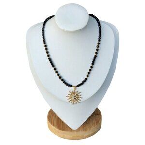 Handmade Sun Moon Choker Necklace Y2K Retro Jewelry Bohemian Black Boho Sparkly